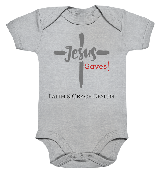 Jesus saves - Organic Baby Bodysuite