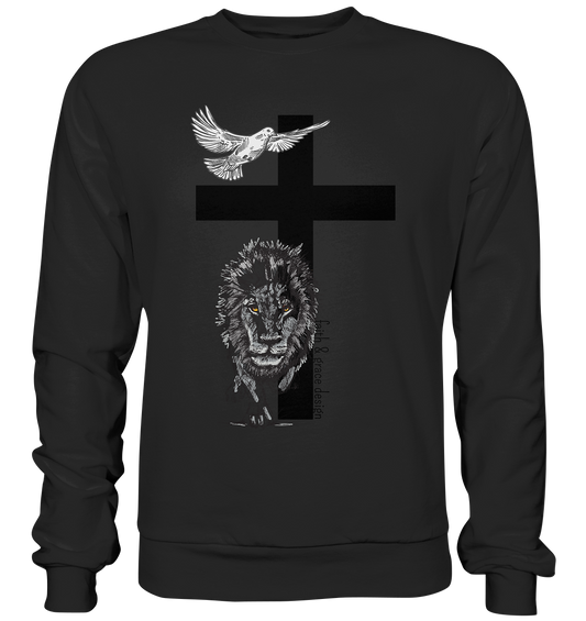 Löwe Taube Kreuz - Premium Sweatshirt