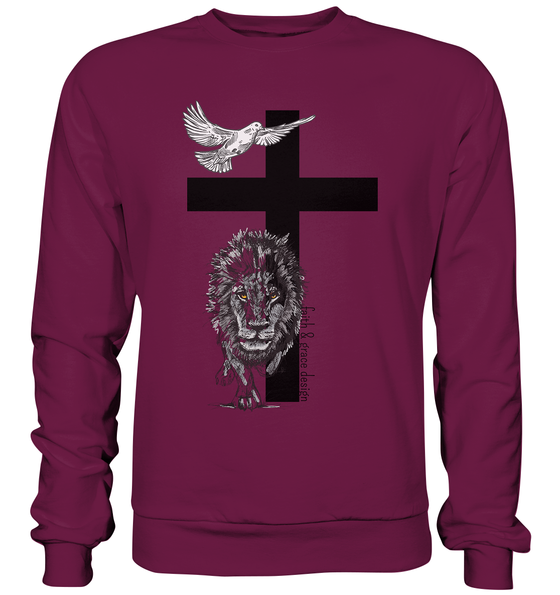 Löwe Taube Kreuz - Premium Sweatshirt