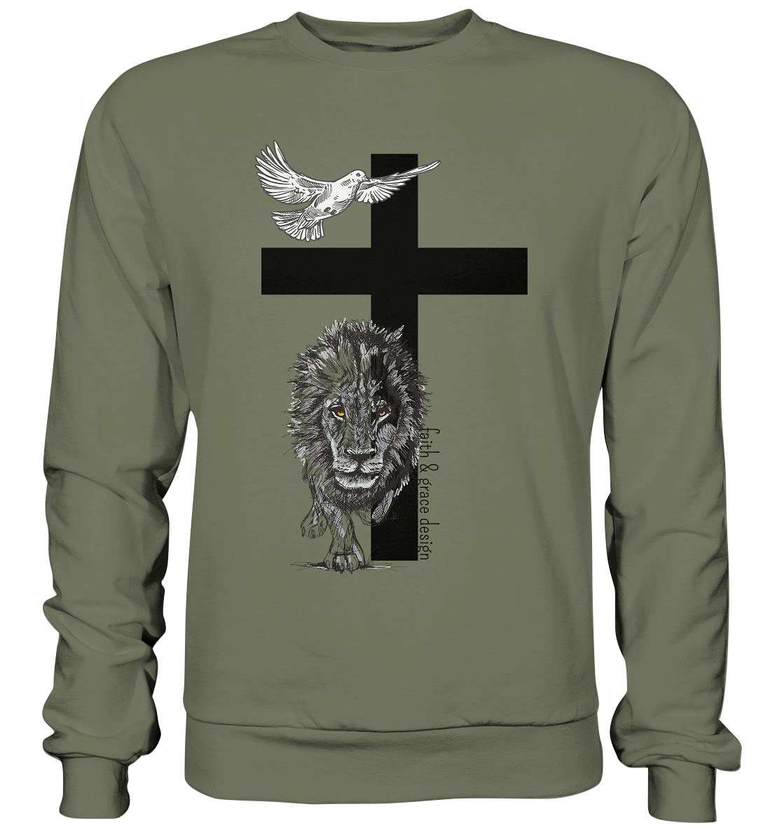 Löwe Taube Kreuz - Premium Sweatshirt