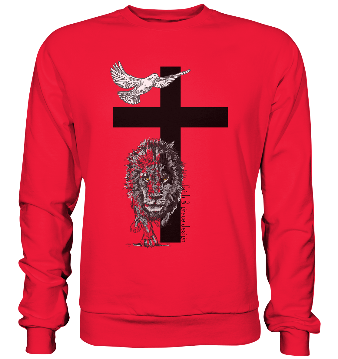 Löwe Taube Kreuz - Premium Sweatshirt